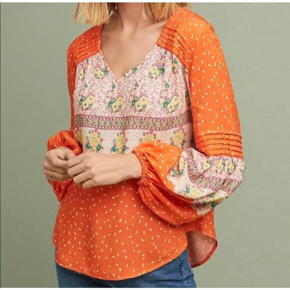 Maeve by Anthropologie‎ Ceresco Peasant Long Sleeve Top Size XS - Picture 1 of 13